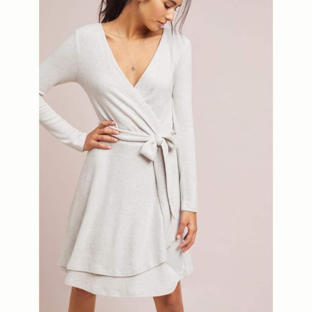 Anthropologie cloud fleece wrap dress
